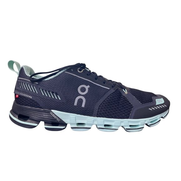 On Cloudflyer Running Shoes Cloudtec Sneakers Gray Blue Womens Size 8.5 - Picture 1 of 9